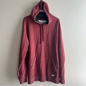 Burton Maroon Hoodie with Patterned Hood - Large